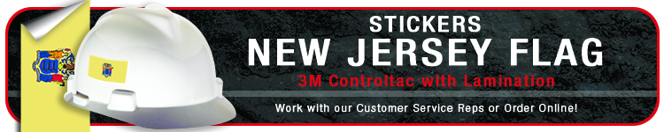 New Jersey State Flag Stickers | CustomHardHats.com